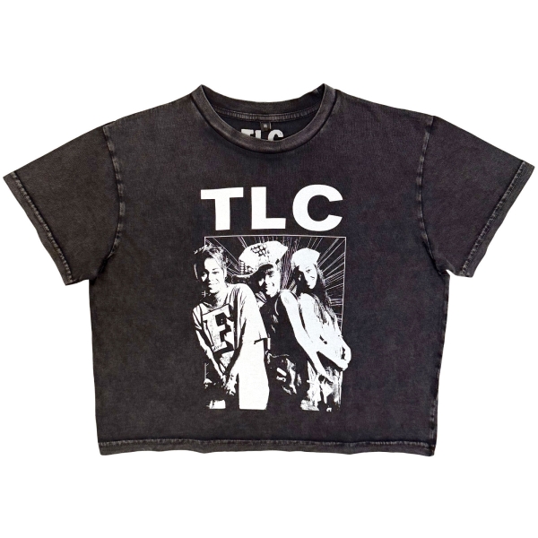 Tlc - Mono Group Photo Stone Wash Lady Char Crop Top ryhmässä MERCHANDISE / T-paita / Nyheter / RnB-Soul @ Bengans Skivbutik AB (5693030r)