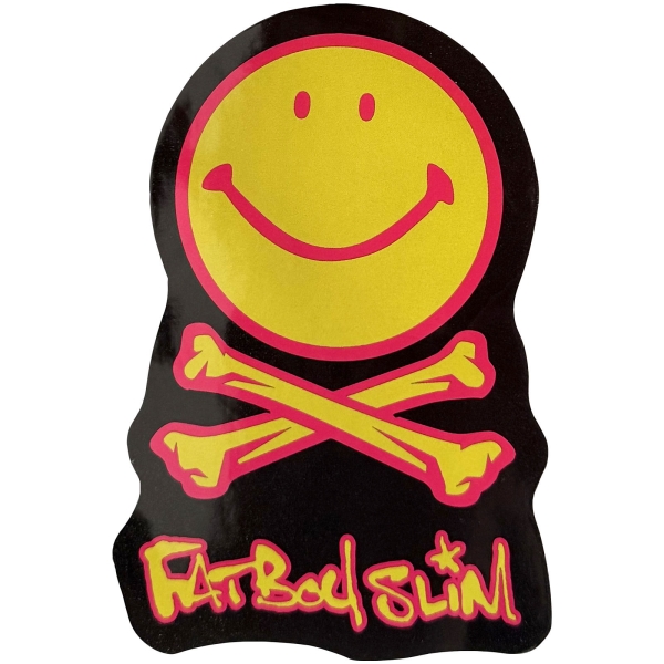 Fatboy Slim - Happy Face Logo Sticker ryhmässä MERCHANDISE / Merch / Nyheter / Dance-Techno @ Bengans Skivbutik AB (5694818)