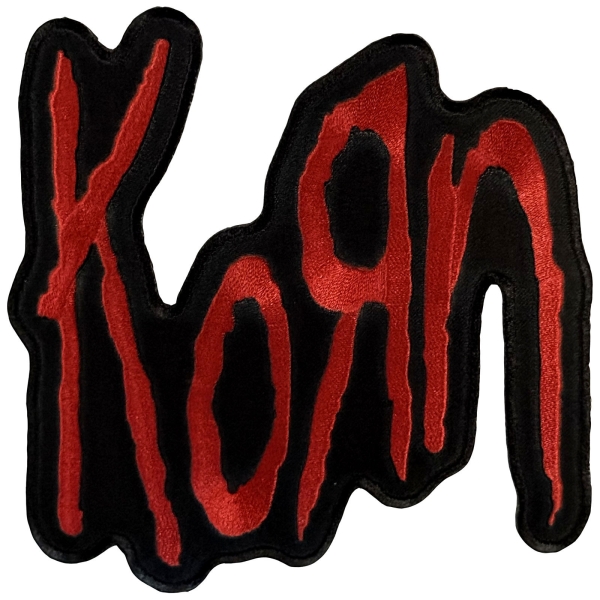 Korn - Red Logo Woven Patch ryhmässä MERCH / Asusteet / Kangasmerkit @ Bengans Skivbutik AB (5694853)