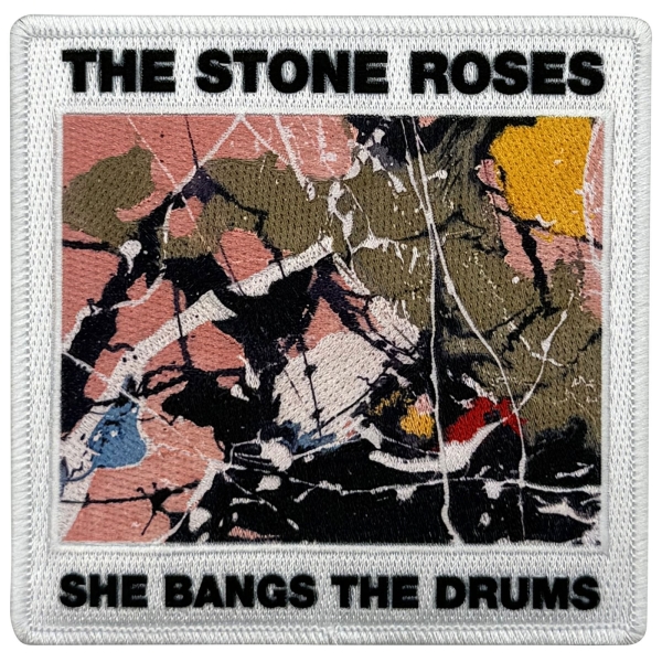 The Stone Roses - She Bangs The Drum Woven Patch ryhmässä MERCHANDISE / Kangasmerkki / / @ Bengans Skivbutik AB (5694937)