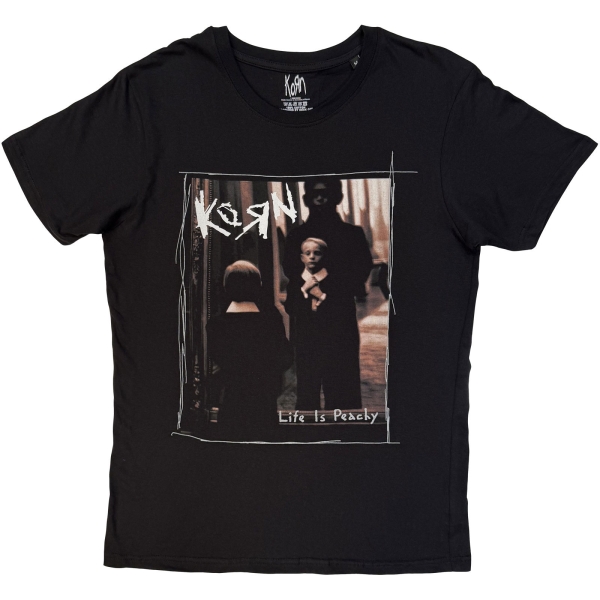 Korn - Life Is Peachy Scribbles Uni Bl T-Shirt ryhmässä MERCH / Vaatteet / T-paidat @ Bengans Skivbutik AB (5695033r)
