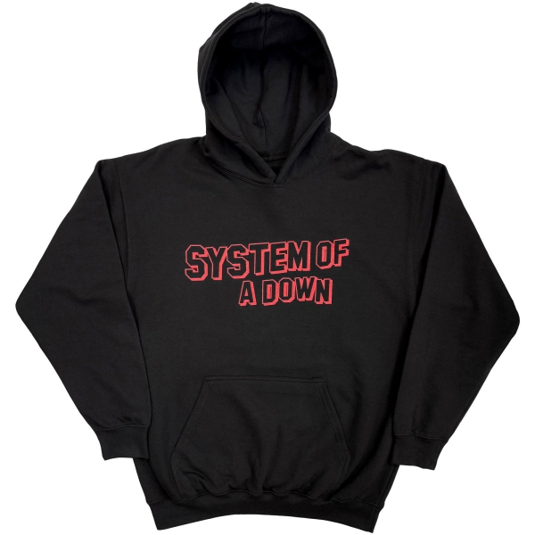 System Of A Down - Red Text Logo Uni Bl Hoodie ryhmässä MERCHANDISE / Hupparit / Nyheter / Hårdrock @ Bengans Skivbutik AB (5695047r)