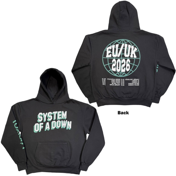 System Of A Down - Hollywood Logo Tour 26 Uni Char Hoodie ryhmässä MERCHANDISE / Hupparit / Nyheter / Hårdrock @ Bengans Skivbutik AB (5695340r)