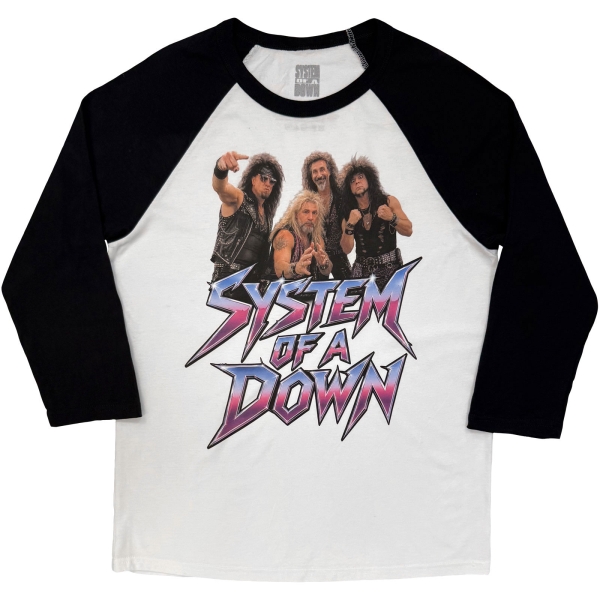 System Of A Down - Hair Metal Tour 26 Uni Wht/Bl Raglan ryhmässä MERCHANDISE / T-paita / Nyheter / Hårdrock @ Bengans Skivbutik AB (5695348r)