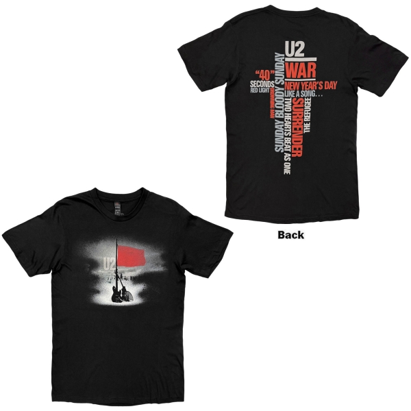 U2 - War Guitars & Red Flag Uni Bl T-Shirt ryhmässä MERCH / Vaatteet / T-paidat @ Bengans Skivbutik AB (5695359r)
