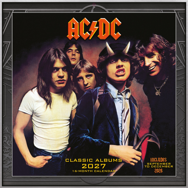 Ac/Dc - Albums 2027 30X30 Square Calendar ryhmässä MERCH / Pikkutavarat / Kalenterit @ Bengans Skivbutik AB (5696517)