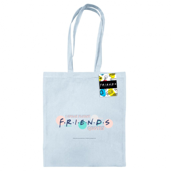Friends - I Speak Fluent Pastel Blue Tote Bag ryhmässä Kommande - alla format @ Bengans Skivbutik AB (5696526)