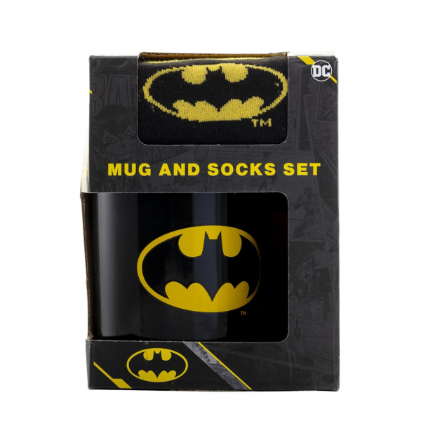 Batman - Symbol Mug & Sock Set ryhmässä MERCH / Koti & sisustus / Mukit @ Bengans Skivbutik AB (5696532)