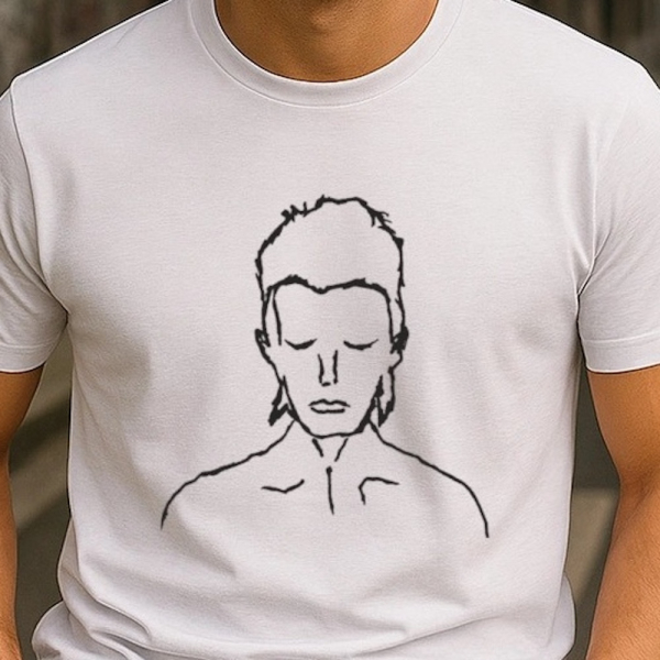 David Bowie - Line Art Portrait T-Shirt ryhmässä MERCHANDISE / T-paita / Nyheter / Pop-Rock @ Bengans Skivbutik AB (5697590r)