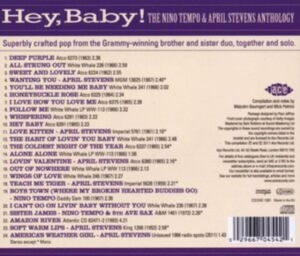 Nino Tempo And April Stevens - Hey Baby! The Nino Tempo & April St ryhmässä CD / Pop-Rock @ Bengans Skivbutik AB (642534)