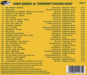 Burgess Sonny - Everybody's Rockin' Again ryhmässä CD / Pop-Rock @ Bengans Skivbutik AB (673907)