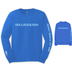 Billie Eilish -  Billie Eilish Unisex Long Sleeved Tee: Smile (Back & Arm Print) (XL)