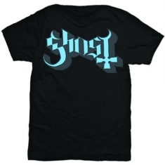 Ghost/ Ghost Unisex T-Shirt: Blue/Grey Keyline Logo (S)