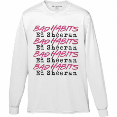 Ed Sheeran - Bad Habits Stacked Uni Wht Long Sleeve