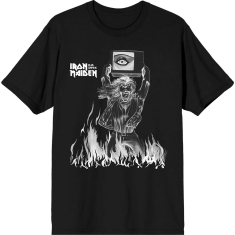 Iron Maiden - Est. 1975 Holy Smoke Flames Crop Uni Bl T-Shirt