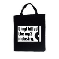 Vinyl Killed The Mp3 Industry - Tygpåse (Storlek Ca 43X38cm)