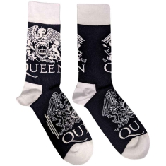 Queen - White Crests Uni Navy Socks (Eu 36-40)