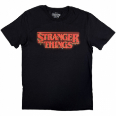 Stranger Things - Logo With Christmas Lights Uni Bl T-Shirt (XL)