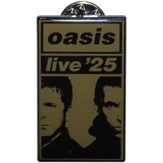 Oasis - Live 25 Gold Split Faces Pin Badge