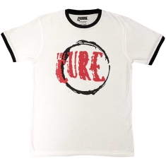 The Cure - Circle Logo Ringer Uni Wht T-Shirt