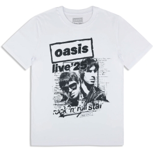Oasis - Live 25 Rock N Roll Star Uni Wht T-Shirt