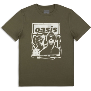 Oasis - Paper Cut Out Photo Khaki T-Shirt