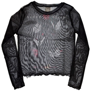 Sleep Token - Butterflies Lady Bl Mesh Crop T-Shirt