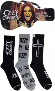 Ozzy Osbourne - Crew Socks (3 Pack Collector Guitar Shape Tin)