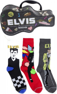 Elvis Presley - Crew Socks (3 Pack Collector Guitar Shape Tin)