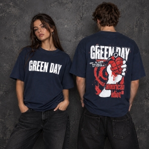 Green Day - American Idiot Grenade Unplugged Uni Navy T-Shirt
