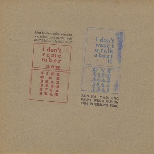 Bender John - I Don't Remember