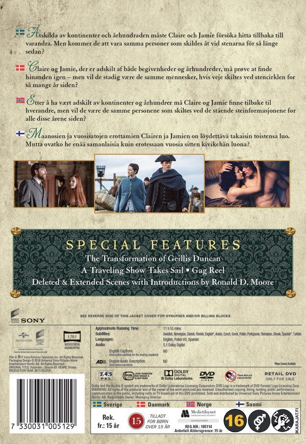 Movie - Outlander - Season 3 Dvd S-T