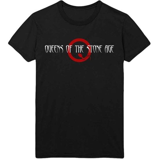 Queens Of The Stone Age - Text Logo & Q Uni Bl T-Shirt