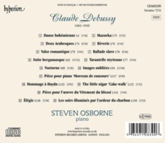 Debussy Claude - Early And Late Piano Pieces
