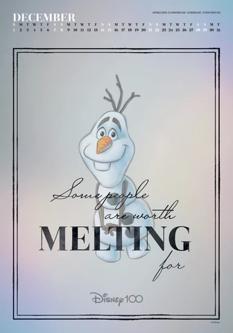 Disney - Disney 100 Quotes 2024 A3 Deluxe Calenda