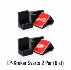 Vinyyliteline - LP-Krokar Svarta 2 Par (6 st)
