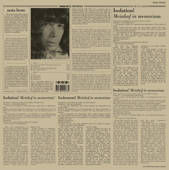 Settels Roberta - Music In Crisis