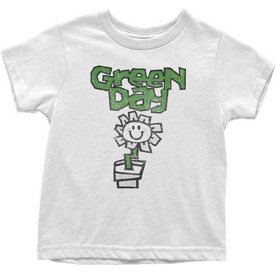Green Day - Flower Pot Boys T-Shirt Wht