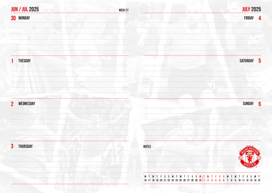 Manchester United Fc - 2025 A5 Diary