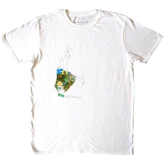 Joni Mitchell - Ladies Album Uni Wht T-Shirt  (M)