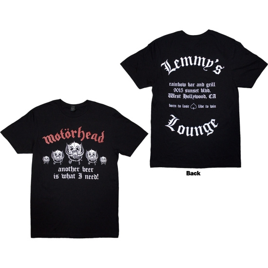 Motorhead - Lemmy's Lounge Uni Bl T-Shirt