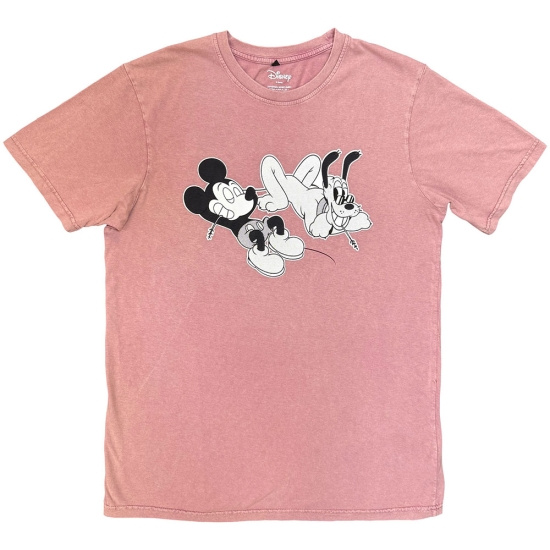 Disney - Mickey & Pluto Relax Stone Wash Uni Kashmir Red T-Shirt