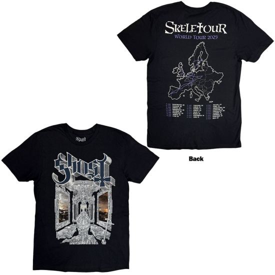 Ghost - Skeleta Album Cover 25 Tour Dates Uni Bl T-Shirt  (M)