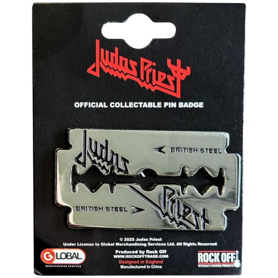 Judas Priest - British Steel Razor Blade Pin Badge