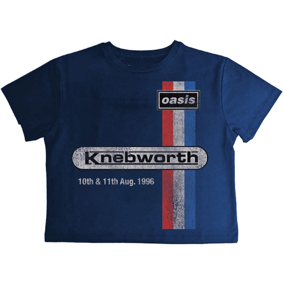 Oasis - Knebworth 96 Lady Navy Crop Top