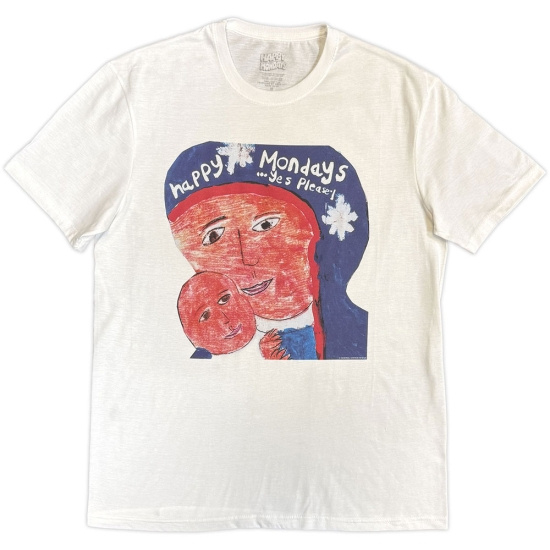Happy Mondays - Yes Please Uni Wht T-Shirt