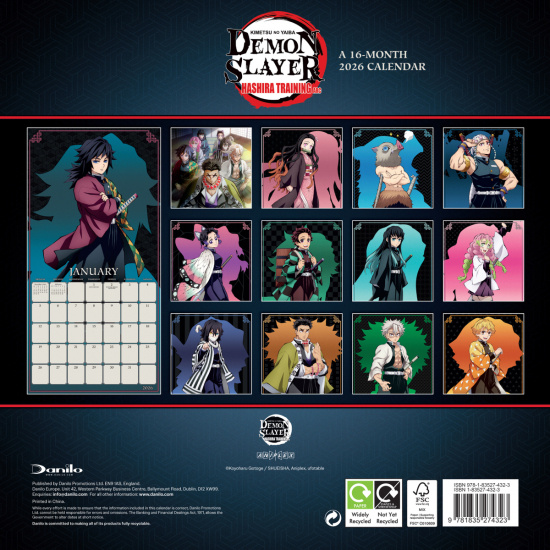 Demon Slayer  - 2026 Square Calendar
