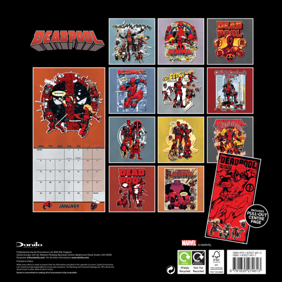 Marvel Deadpool  - 2026 Square Calendar