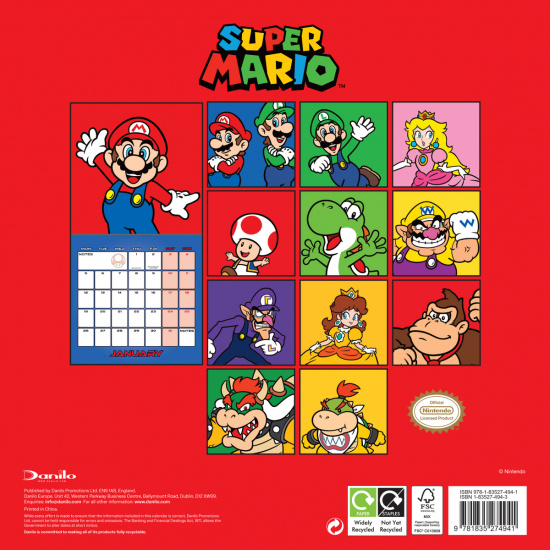 Super Mario  - 2026 Square Calendar