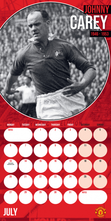 Manchester United Fc Legends  - 2026 Square Calendar